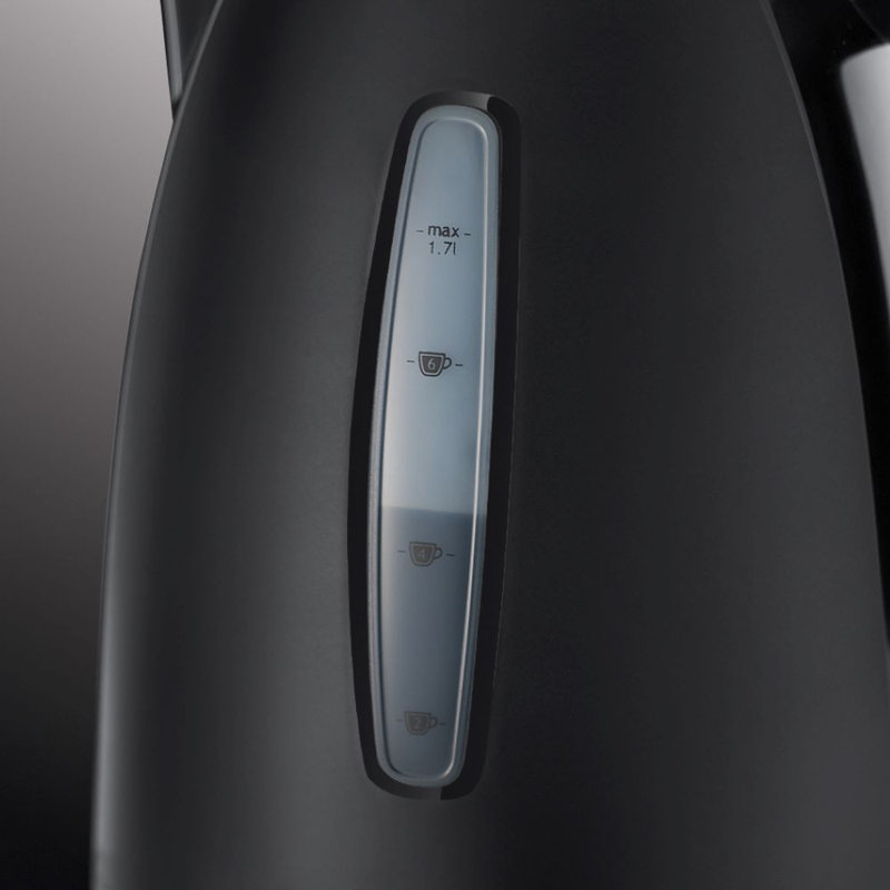 Russell Hobbs Textures 1.7L Plastic Kettle, Black