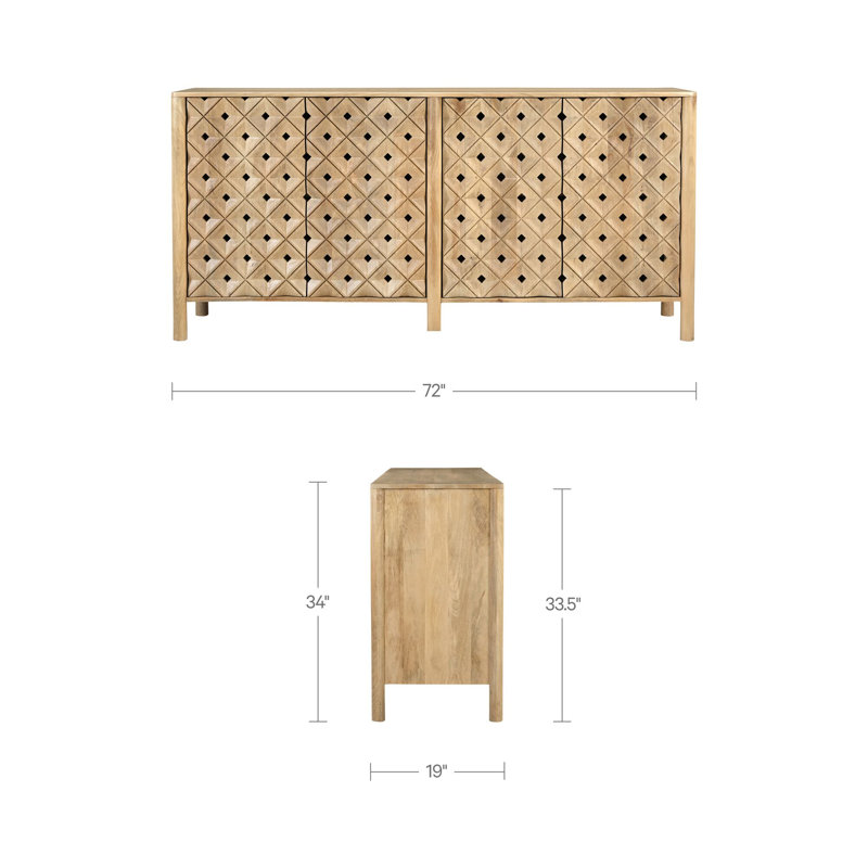 Fulton 4 Door Sideboard Natural