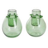 Novica Handmade Perfect Shot In Blown Recycled Glass Tequila Glasses (Pair)