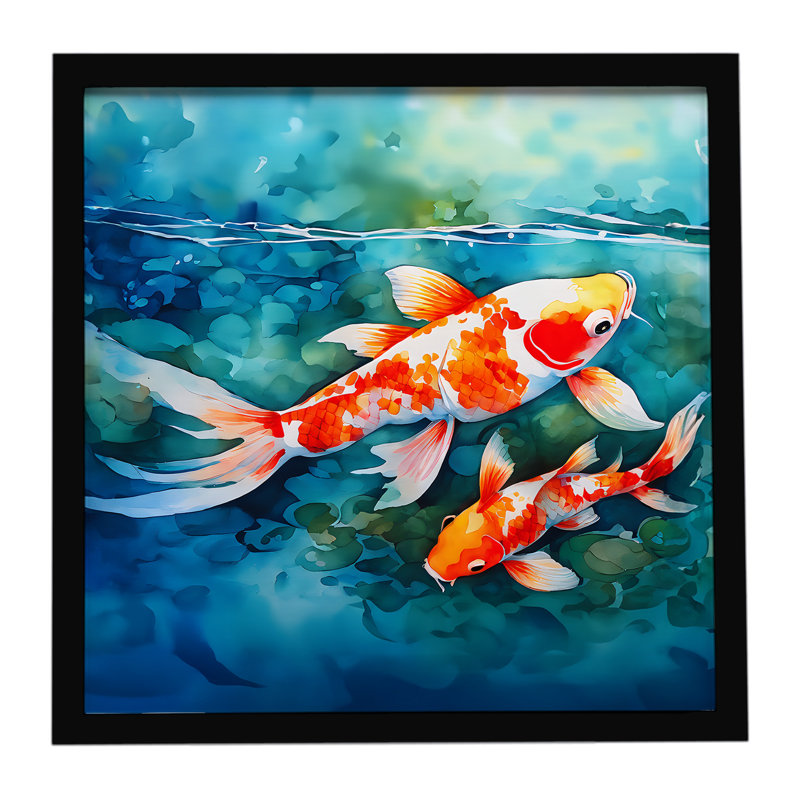 Koi Fish Framed Metal Print