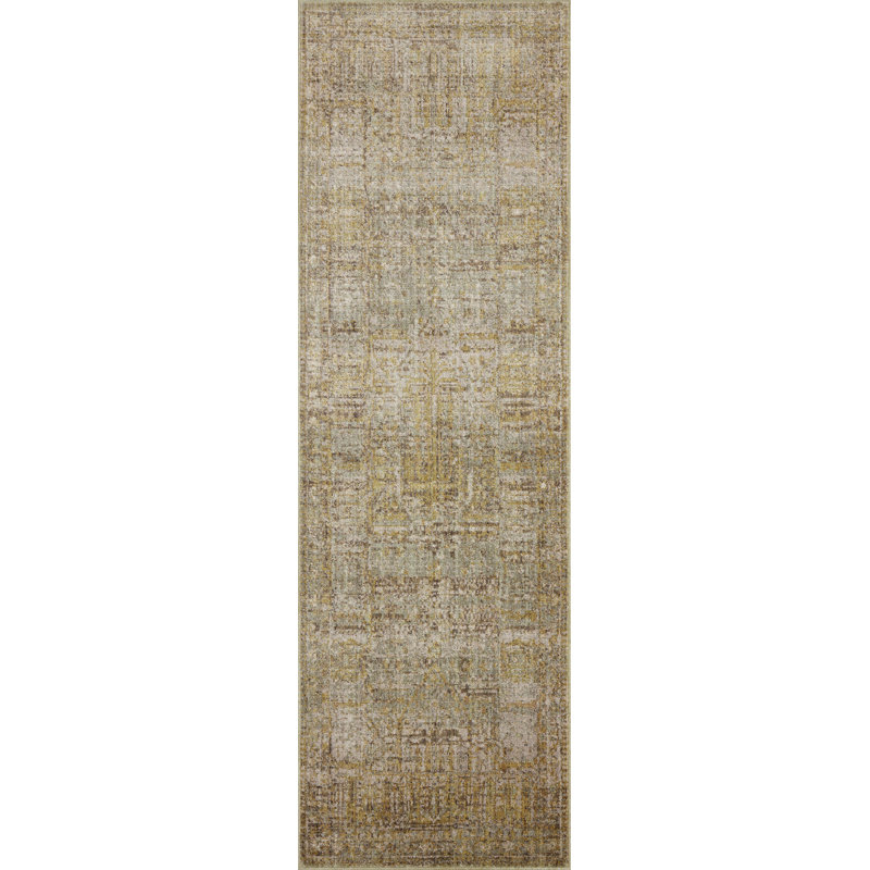 Tapis colombe / doré Jean Stoffer x Loloi Bradbury, Tapis de couloir 2 pi 6 po x 10 pi