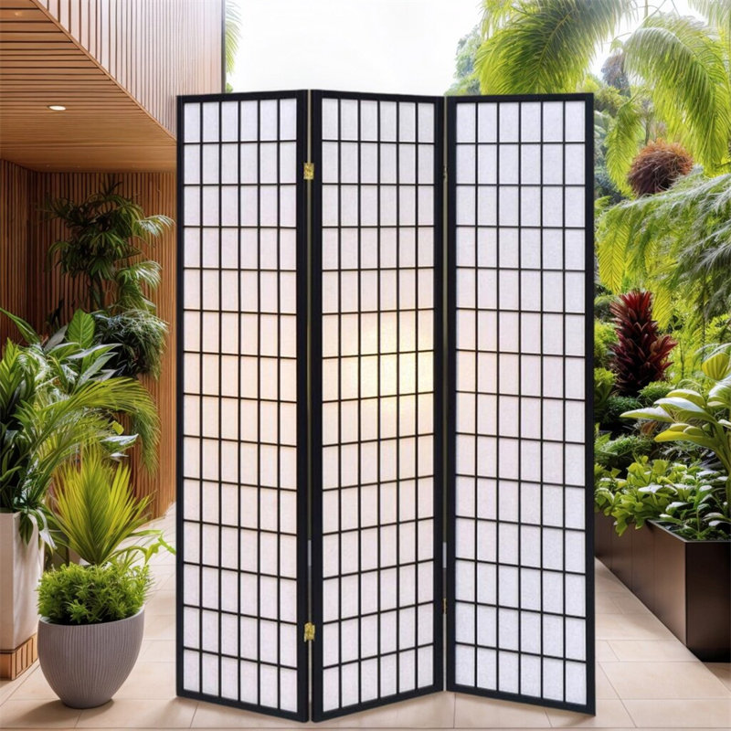 Cloison à trois panneaux | Cloison mobile | Paravent pliable pour la chambre à coucher, le bureau, la salle à manger, la cuisine et le bureau, noir