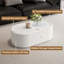 Table basse moderne ovale avec rangement caché et plateau en verre trempé-1320120189