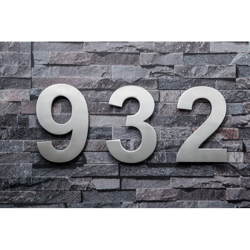 6 Inch Silver Stainless Steel Floating House Number