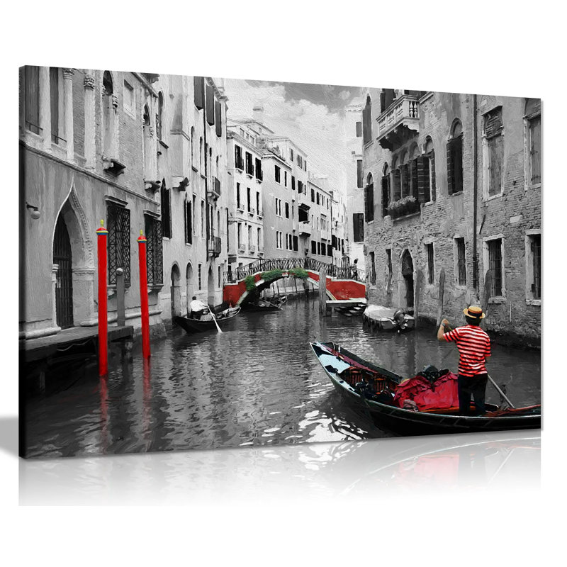 Venice Gondolas - Wrapped Canvas Print, 61cm H x 91cm W