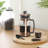 Mr. Coffee French Press Coffee Maker, 34 oz/1 Liter Glass Carafe with High Heat Resistant Durable Borasilicate Glass & Copper Metal Frame and Plunger, Includes Coffee Scoop-118661522