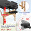 Table de massage 2 sections de lit de tatoo pliable Lit de massage portatif réglable de 73 po avec cadre en bois de polyuréthane, dossier en bois et appui-tête réglables pour les soins du visage