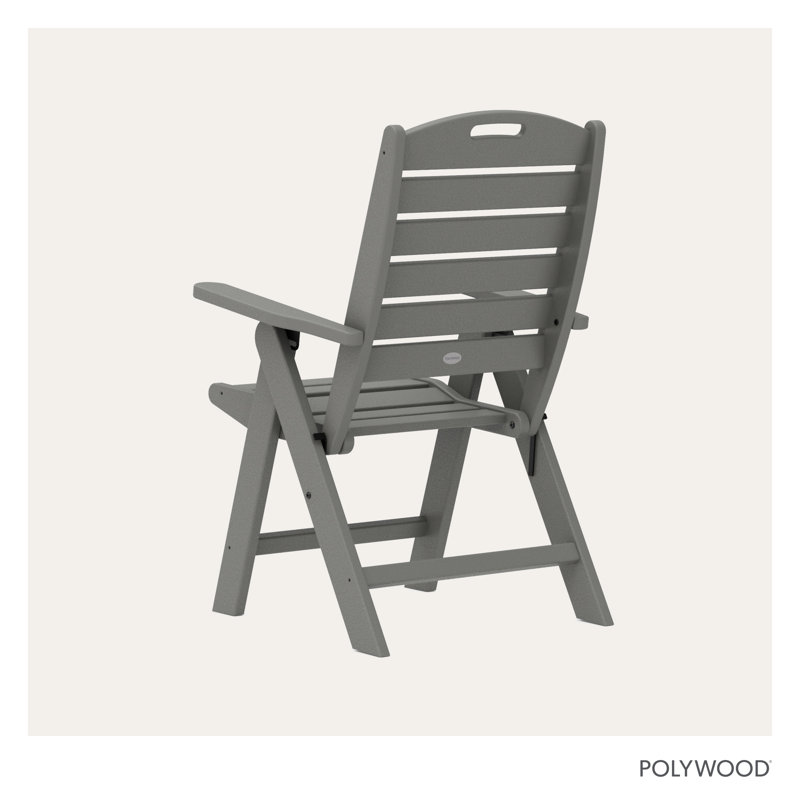 POLYWOOD Nautical Folding Highback Chair, Slate