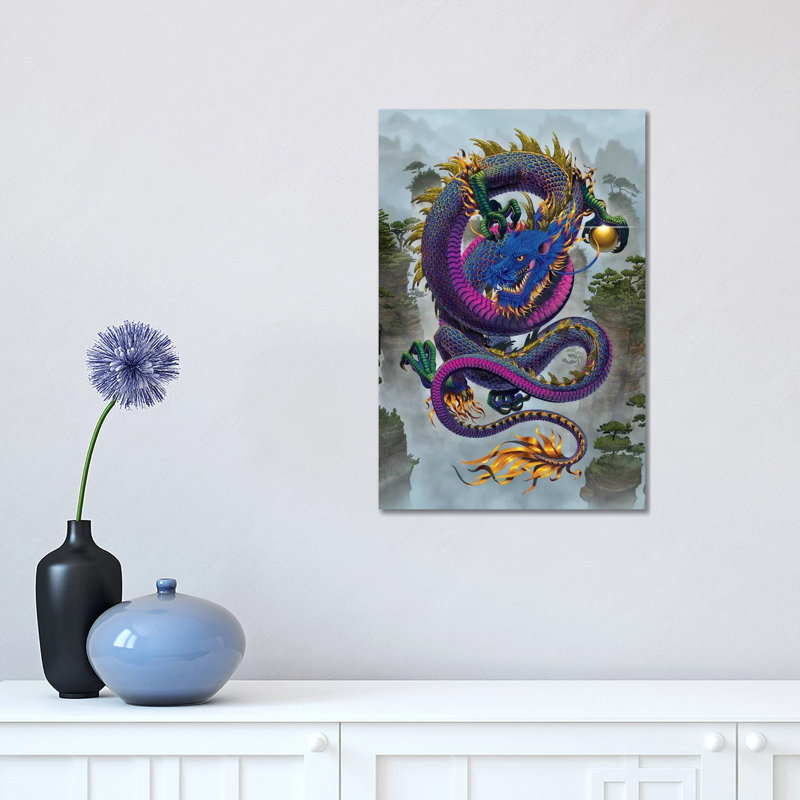 Good Fortune Dragon by Vincent Hie - Print on Canvas, 30.48 cm H x 45.72 cm W, Wrapped Canvas