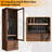 71.1" Tall Wooden Gun Cabinet with Lock, Glass Door & Storage Drawers