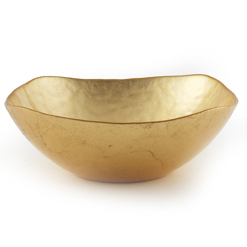 Ebern Designs Verlie Glass Serving Bowl, 3.5" H x 9.5" W x 9.5" D