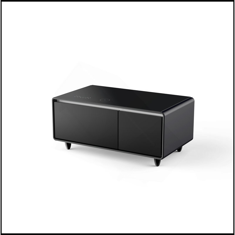 Table basse de réfrigérateur moderne à affichage DEL avec fonctions multiples, Noir