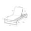 Chaise longue en bois d'acacia à finition teck avec ensemble de coussins à 2 feuilles de noix de coco de 1,57 pouce, 4 positions réglables avec une surface latérale plate, pour la piscine - version assortie crème, gris foncé disponible