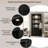 Four-tier Black Display Stand With Adjustable Five-color Ceiling Light, Featuring Adjustable Glass Shelves.