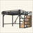 Metal Loft Bed with Storage Stairs, Built-in Wardrobe & Shelves, USB Ports, LED Lights, Noise-Reduced Design for Teens, Students, Dorm & Bedroom-64299110-64299108