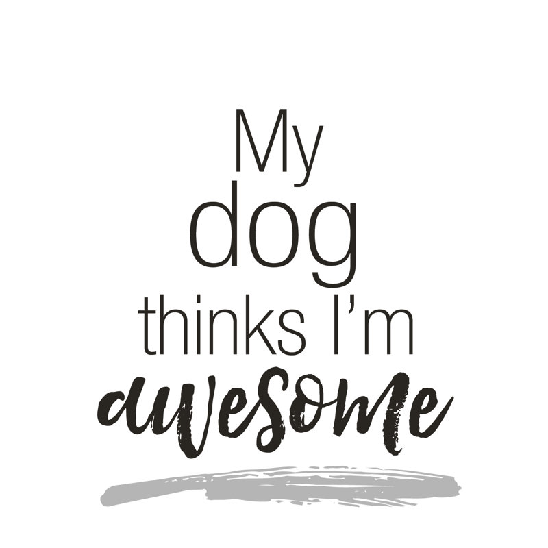 Dog Awesome 2 - Wrapped Canvas Print, 30cm H x 30cm W x 3.8cm D