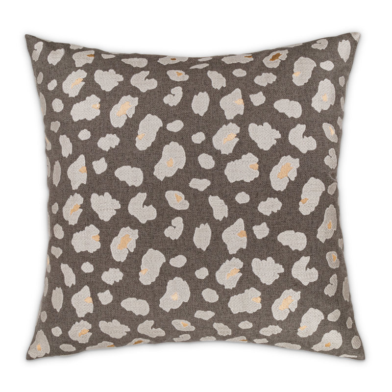 Embroidered Feather Reversible Throw Pillow