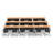 Tables Training Meeting Seminar Classroom 9Pc Beech Folding Industrial Caster Z-Base. Tables Connect.  Modesty Panel, Shelf, Power+Usb Outlet. Fold+Nest For Storage (Seating Not Included).