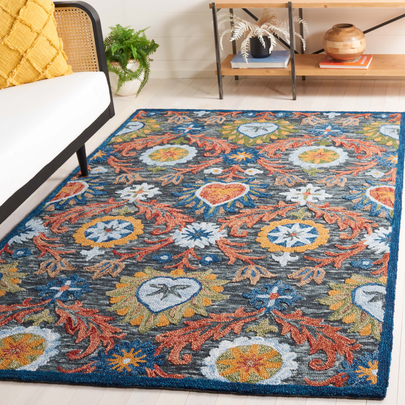 Tapis floral en laine Shanise, Rectangle 5 pi x 8 pi