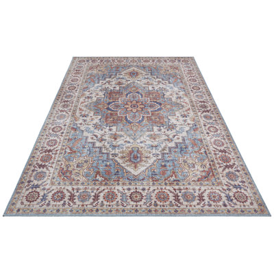 Anthea Machine Woven Blue/Brown Indoor Rug