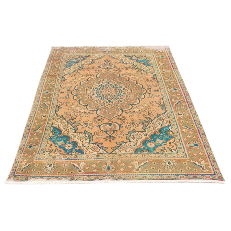 Tapis brun clair unique de 6 pi 4 po x 9 pi 6 po Antalya