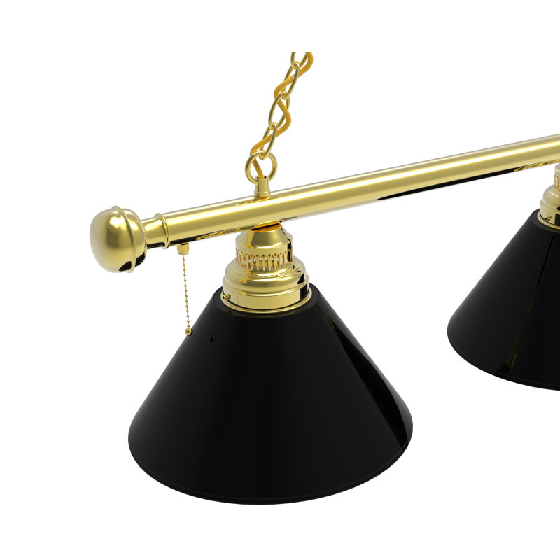 3 - Light Pool Table Lights Pendant, Brass, Plain Black