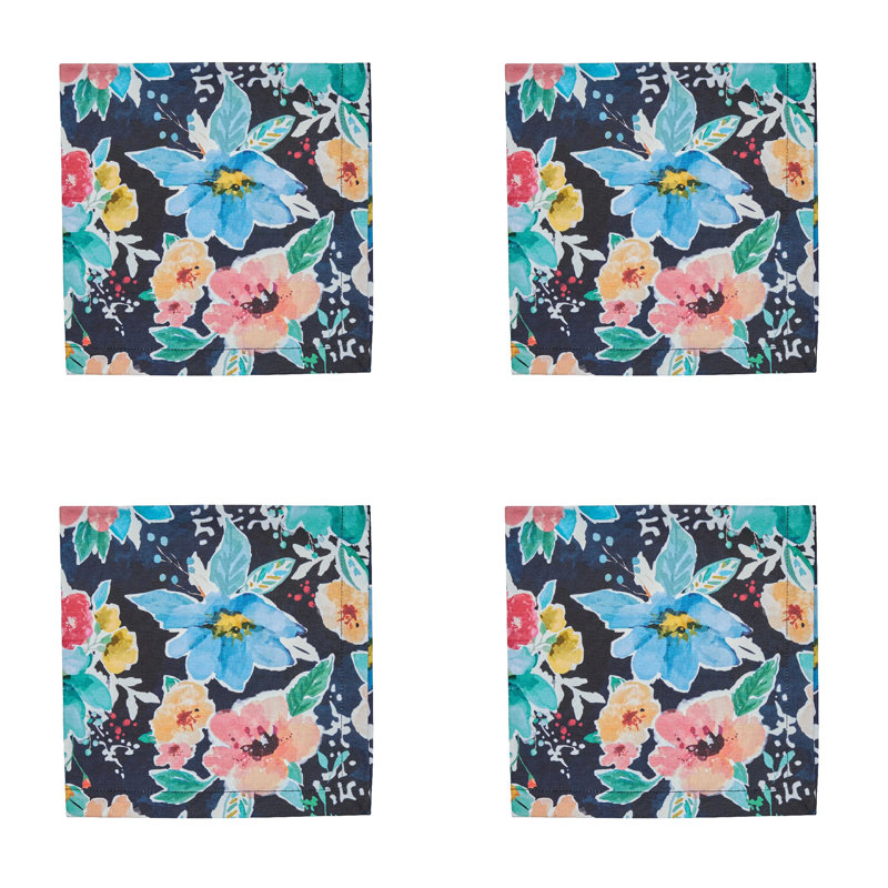 Kamiko Floral Blue Napkin Set of 4