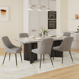 Chaise de salle à manger avec pieds en métal (Ensemble de 6)
