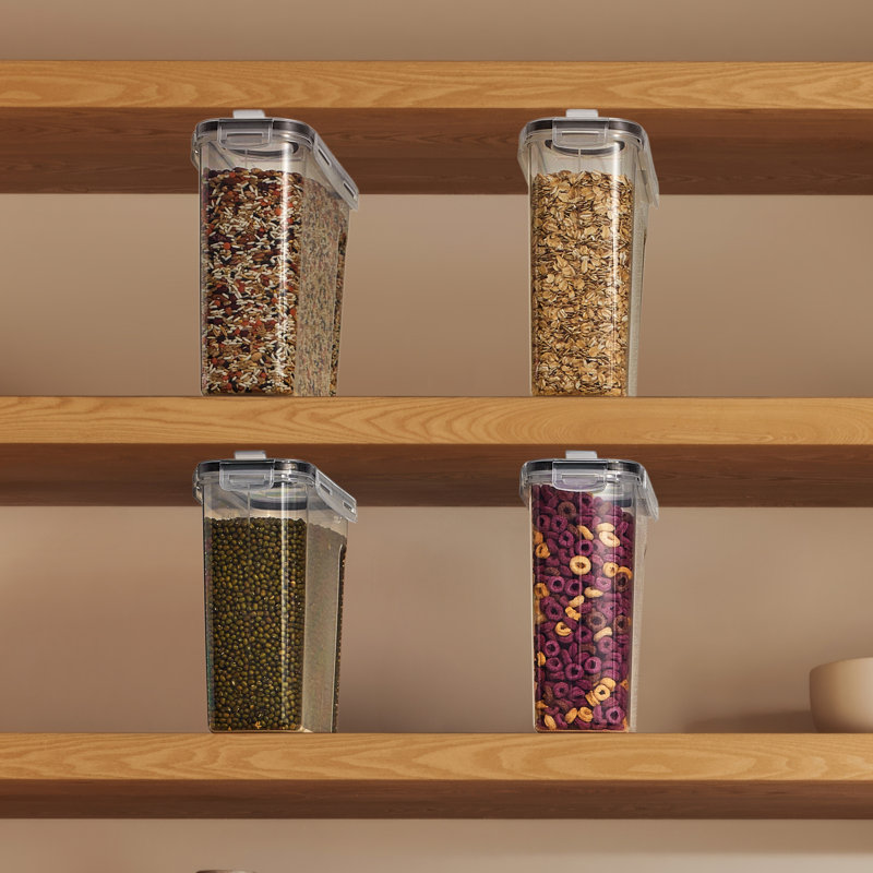 Sorbus Airtight Food Storage Dispensers for Beans, Pasta, Cereals - 4 Pack (2L/8.4 Cups)