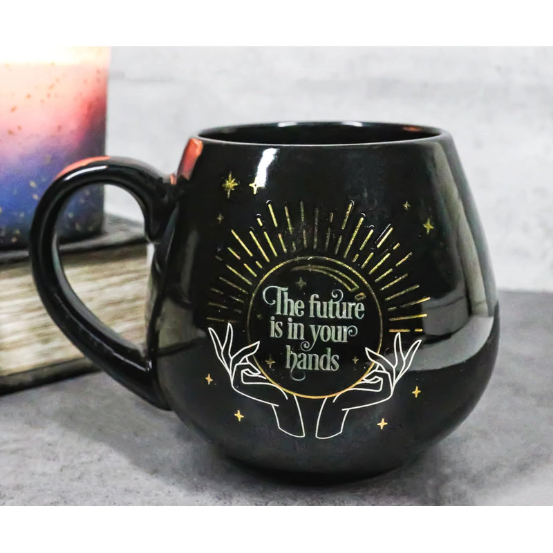 Grande tasse en céramique noire Wicca Fortune Teller
