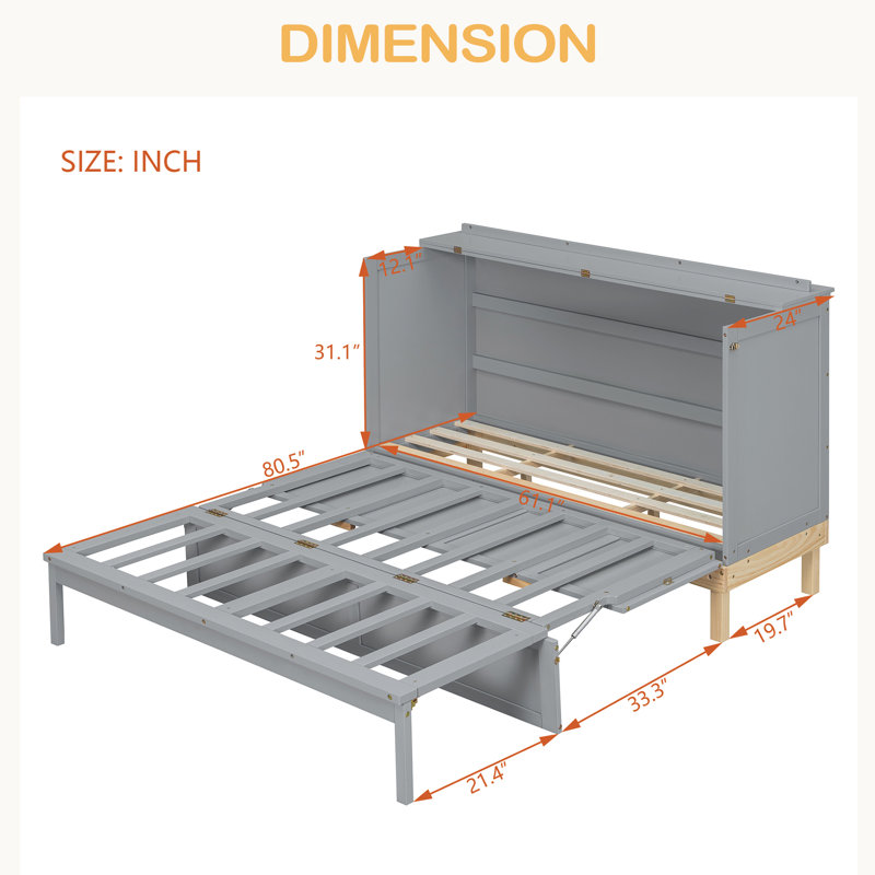 Grand lit escamotable, Gris