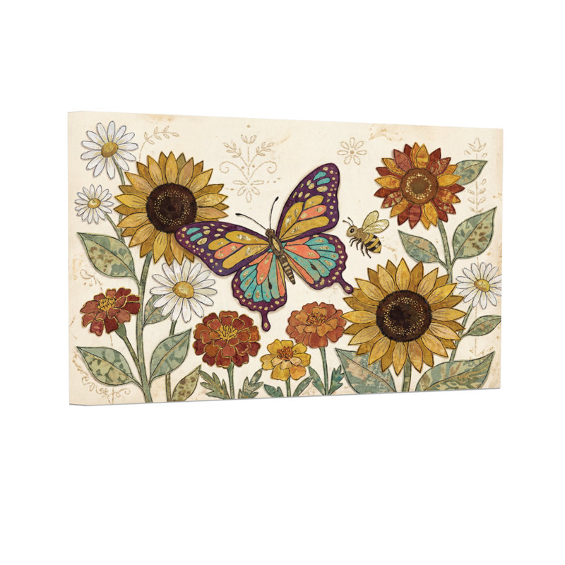 Animaux, tournesol, tournesol, abeille, motif floral, H 12 po x l 18 po
