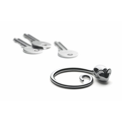 Alessi 1.58'' W Silver Key Chain