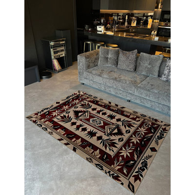 Tapis décoratif rétro bourgogne