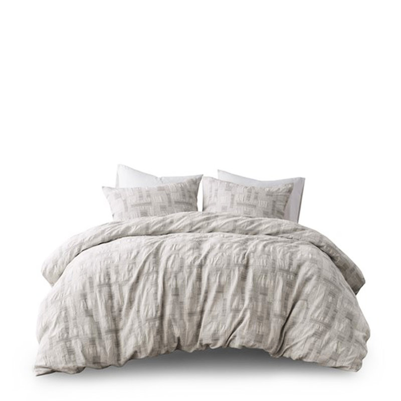 Housse de couette 3 pièces très grand / très grand - 100% coton avec des attaches intérieures et un style intemporel doux au toucher
