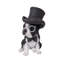 Statue boston terrier avec dessus de chapeau