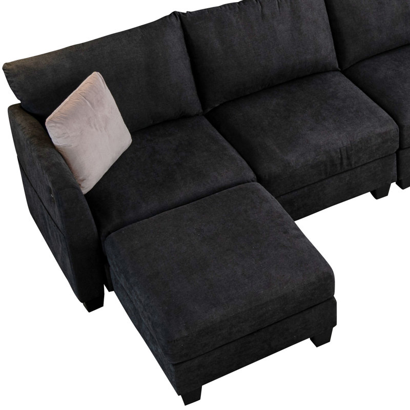 Amold 150.4''Large Sectional Couch,U-Shaped Sectional Sofa, 8-Seater Modular Cloud Couch Living Room Corner Sofa, With Storage Ottoman & USB