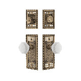 Nostalgic Warehouse Craftsman Entry Set with White Waldorf Crystal Knob
