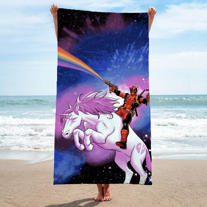 Deadpool Space Ride 100% Cotton Beach Towel