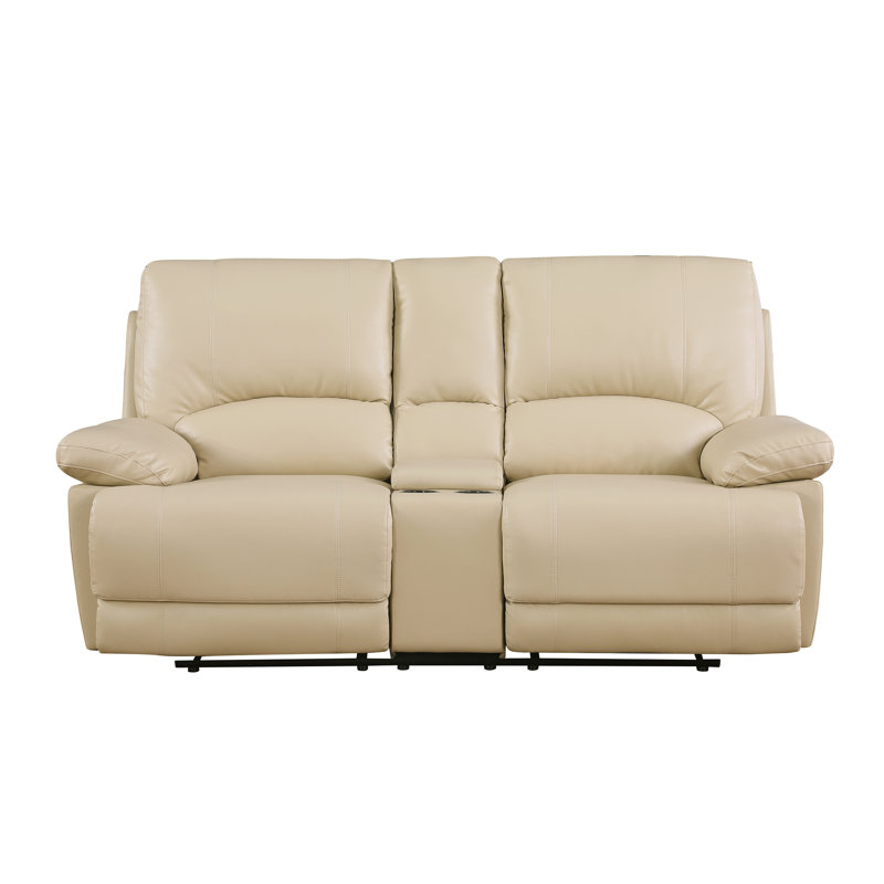 Causeuse inclinable en cuir Leather, Beige