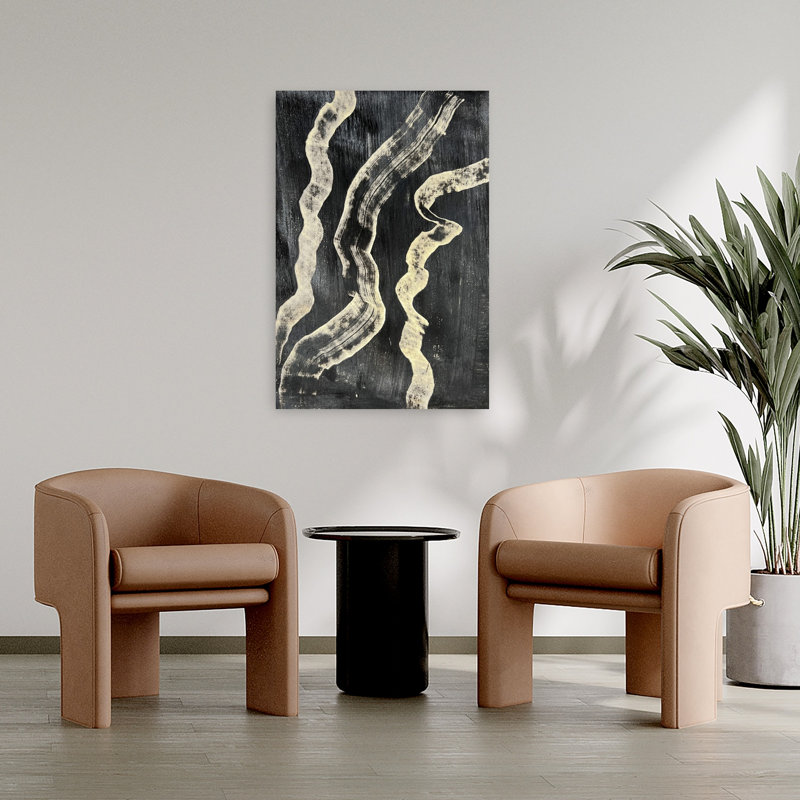 «Curvy Line», art mural contemporain abstrait, H 36 po x l 24 po