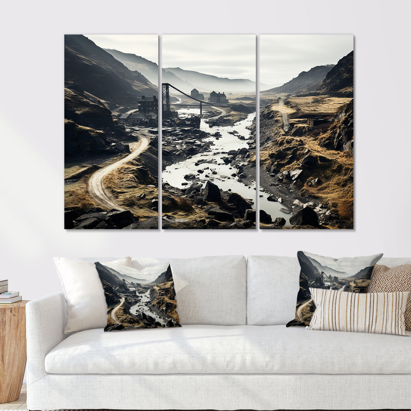 Moody Serenity Landscape I - Factories, ensemble d'art sur toile, H 28 po x l 36 po x P 1 po