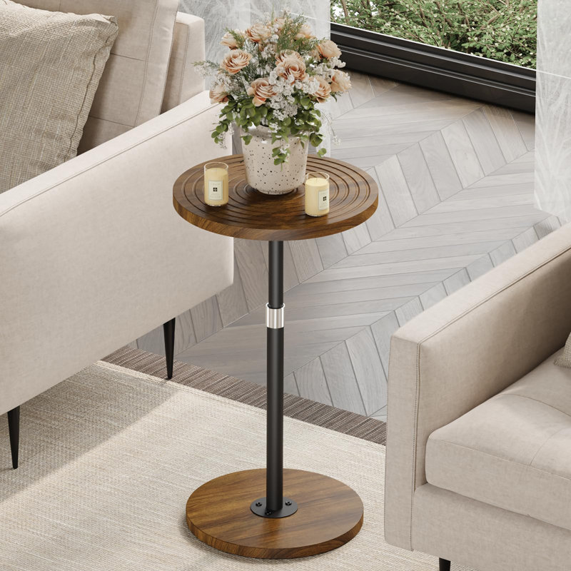 Table d'appoint ronde, Brun / Noir