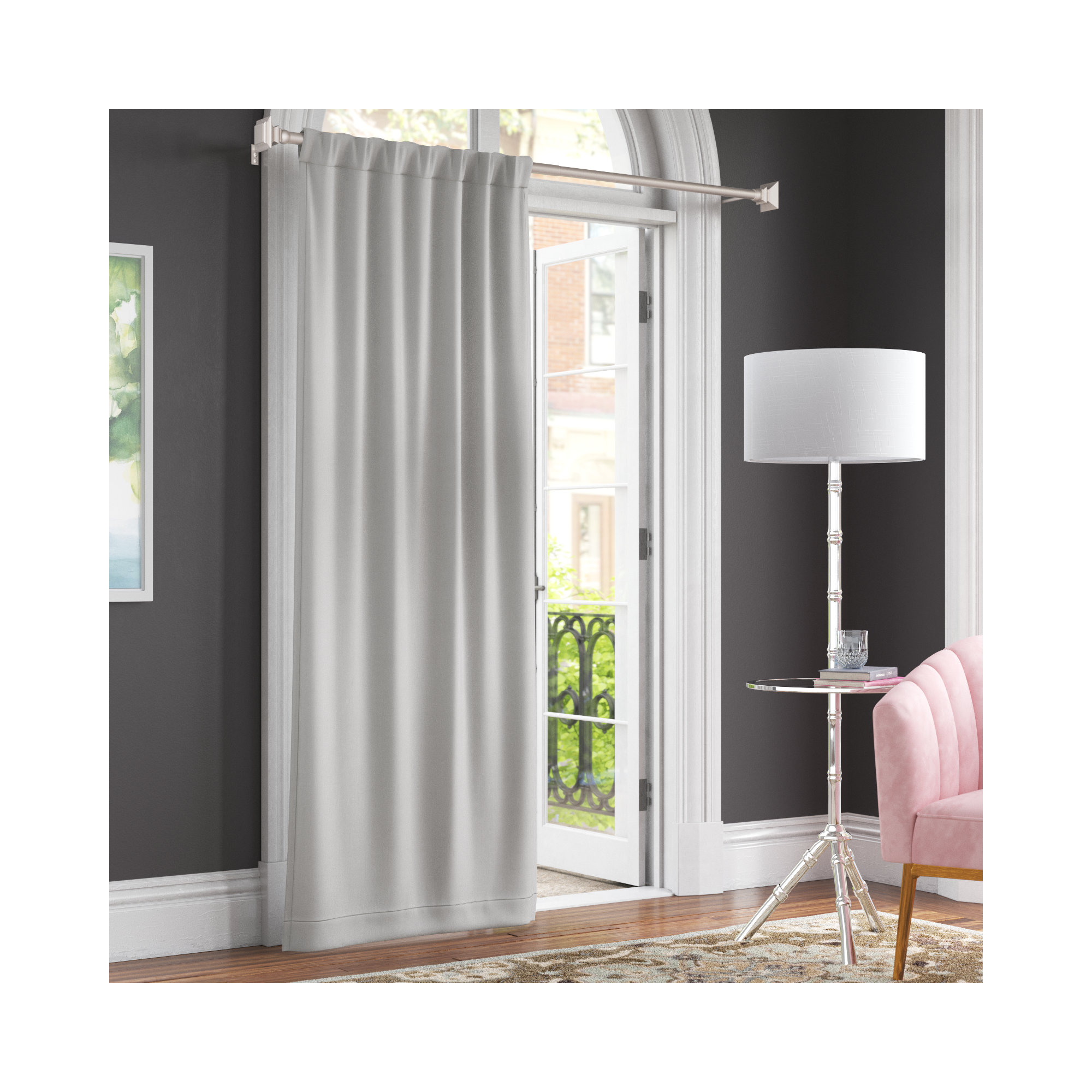 Vincenzo Blackout Curtain, Gray, 52" W x 96" L