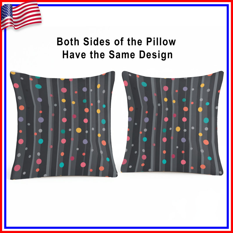 Coussin décoratif à pois, 14 X 14 pouces