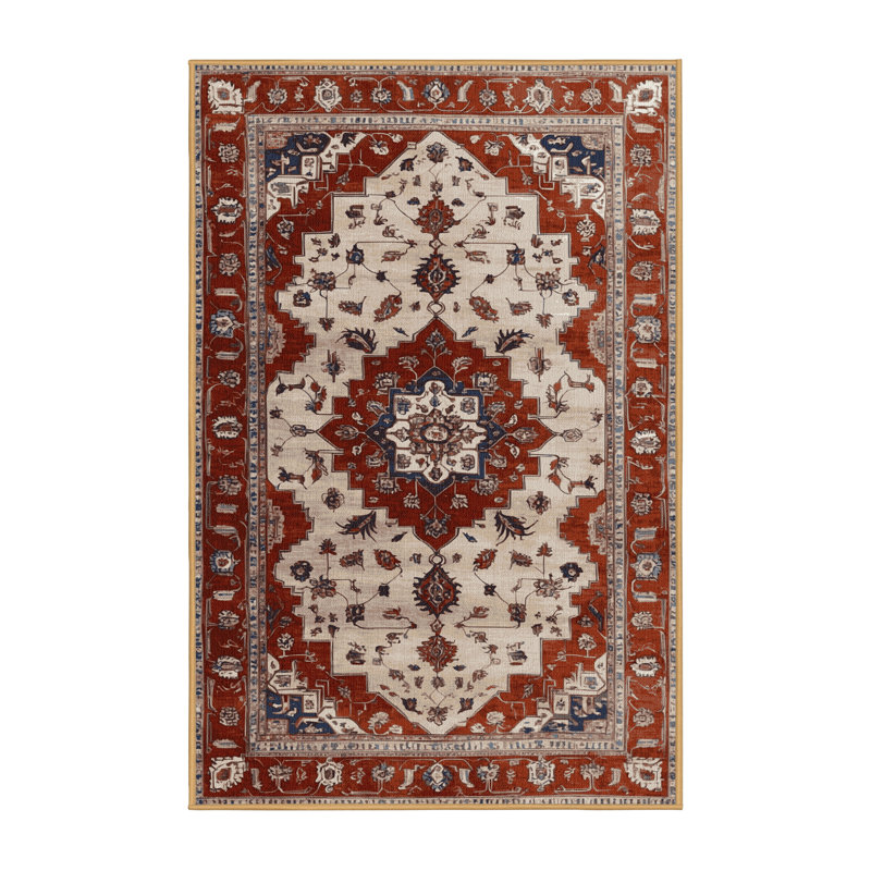 Machine Washable Persian Brown Area Rug, Rectangle 2' x 3'