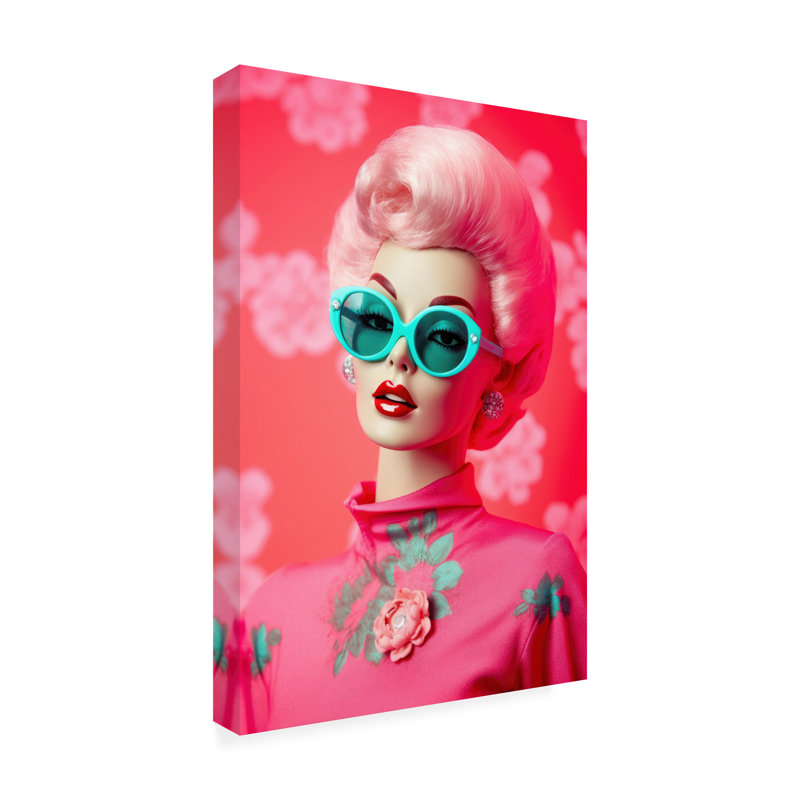 Oh Barbie No 1 - Impression sur toile tendue, H 19 po x l 12 po x P 2 po
