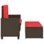 Banc de patio avec coussins et repose-pieds en polyester Latitude Run®-1380573788