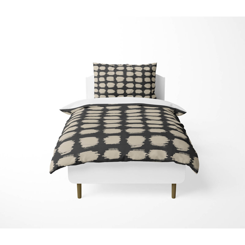 Ensemble d'édredon léger tacheté, Gris anthracite, Édredon simple + 1 taie d'oreiller standard