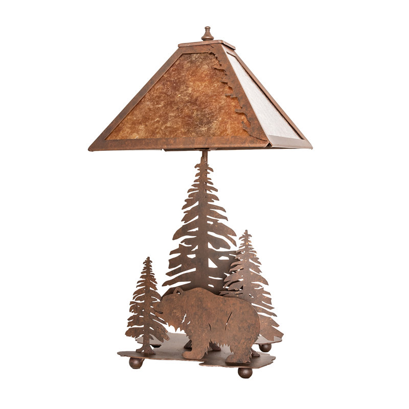 Rustic Lodge Table Lamp, Amber